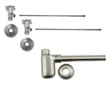 Mountain Plumbing Lavatory Supply Kit - Brass Cross Handle with 1/4 Turn Ceramic Disc Cartridge Valve - Angle, Bottle Trap - Unlacquered Brass - MT8000-NL/ULB