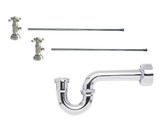 Mountain Plumbing Lavatory Supply Kit - Brass Deluxe Cross Handle with 1/4 Turn Ceramic Disc Cartridge Valve - Angle, P-Trap 1-1/2" - Pewter - MT8104-NL/PEW