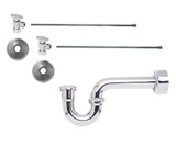 Mountain Plumbing  MT7200-NL/PCP Lavatory Supply Kit - Brass Oval Handle with 1/4 Turn Ball Valve - Angle, P-Trap 1-1/4" - Polished Copper