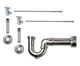 Mountain Plumbing Lavatory Supply Kit - Brass Oval Handle with 1/4 Turn Ceramic Disc Cartridge Valve - Angle, Massachusetts P-Trap - Satin Gold - MT3047-NL/SG