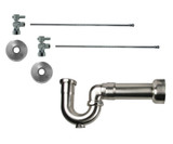 Mountain Plumbing  MT521MASS-NL/CPB Lavatory Supply Kit - Mini Lever Handle with 1/4 Turn Ball Valve - Angle, Massachusetts P-Trap - Chrome