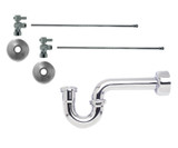 Mountain Plumbing Lavatory Supply Kit - Mini Lever Handle with 1/4 Turn Ball Valve - Angle, P-Trap 1-1/2" - Brushed Nickel - MT5432-NL/BRN