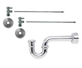 Mountain Plumbing Lavatory Supply Kit - Mini Lever Handle with 1/4 Turn Ball Valve - Angle, P-Trap 1-1/4" - Champagne Bronze - MT5431-NL/CHBRZ