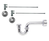 Mountain Plumbing  MT5431-NL/PN Lavatory Supply Kit - Mini Lever Handle with 1/4 Turn Ball Valve - Angle, P-Trap 1-1/4" - Polished Nickel