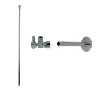 Mountain Plumbing Toilet Supply Kit - Mini Lever Handle with 1/4 Turn Ball Valve - Angle, Cover Tube, Flat Head Riser - Brushed Nickel - MT582BL-NL/BRN