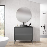 Lucena Bath  88632 32" 2 Drawer Grey/Ceniza Icon Vanity with Walnut Structure