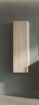 Lucena Bath Malaga Tall Vanity Linen Cabinet - Crudo with Chrome Handle - 14" W x 48" H