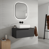 Lucena Valencia Single Drawer Wall Mount Vanity 32" W x 16" H x 18" D - Grey/Ceniza Color - 70367