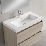 Lucena Bath  83739 24" White Highgloss Single Hole Nantes Sink With Integrated Countertop
