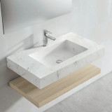 Lucena Element Three-Hole Nordic Stone Sink with Integrated Countertop - 24" Width - 83020-3