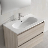 Lucena Ada Three-Hole Ceramic Sink With Integrated Countertop - 24" Width - White Color - 83804-3