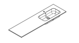 Lucena Hasvik Three-Hole Resin Sink With Integrated Countertop, Right Side Bowl - 56" Width - 84542-3