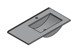 Lucena Flat Three-Hole Ceramic Sink With Integrated Countertop, Right Side Bowl 32" Width - 84546-3