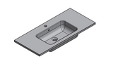 Lucena Bath 84554-3 40" Graphite Slim 3 Hole Resin Sink With Integrated Countertop