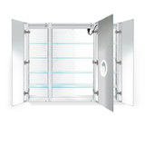 Krugg Svange4842LRR 48" X 42" LED Medicine Cabinet w/Dimmer & Defogger- Right Hinge on middle door