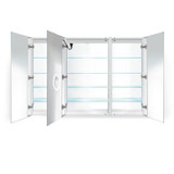 Krugg 60 Inch X 42 Inch LED Medicine Cabinet w/Dimmer & Defogger - Left Hinge on Middle Door - Svange6042LLR