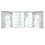 Krugg Svange6042DLRR 60" X 42" Double LED Medicine Cabinet w/Dimmer & Defogger  - Right Hinge on middle door