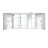 Krugg Svange6642DLRR 66" X 42" LED Medicine Cabinet w/Dimmer & Defogger  - Right Hinge on middle door
