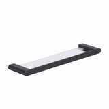 Fine Fixtures AC1GSBL Glass Bathroom Wall Shelf - Matte Black