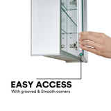 Fine Fixtures 20 Inch X 30 Inch Aluminum Medicine Cabinet Without LED - AMA2030