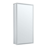 Fine Fixtures AME1530-L 15 Inch X 30 Inch Aluminum Medicine Cabinet With Framed Led - Left Hand