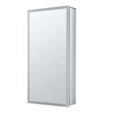 Fine Fixtures AME1530-R 15 Inch X 30 Inch Aluminum Medicine Cabinet With Framed LED Light - Right Hand