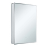 Fine Fixtures AME2030-L Aluminum Medicine Cabinet With Framed Led - Left Hand - 20 Inch x 30 Inch