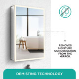 Fine Fixtures AME2030-R Aluminum Medicine Cabinet With Framed Led - Left Hand - 20 Inch x 30 Inch