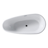 Fine Fixtures Capsule Freestanding White Bathtub White With Drain - 55 Inch x 29.5 Inch - BT255