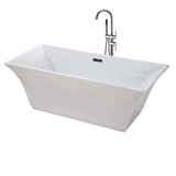 Fine Fixtures BT208WH Sanctuary Freestanding Bathtub With White 67 Inch X 30 Inch X 23.5" Inch