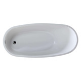 Fine Fixtures BT309 Zen Freestanding White Bathtub With Drain - 68 Inch x 30.5 Inch
