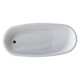 Fine Fixtures Zen Freestanding White Bathtub With Drain - 68 Inch x 30.5 Inch - BT309
