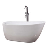 Fine Fixtures BT309 Zen Freestanding White Bathtub With Drain - 68 Inch x 30.5 Inch