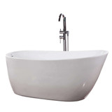 Fine Fixtures Zen Freestanding White Bathtub With Drain - 68 Inch x 30.5 Inch - BT309