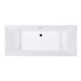 Fine Fixtures Sanctuary Freestanding Bathtub, White With Black Exterior - 67 Inch X 30 Inch X 23.5" Inch - BT208BL