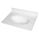 Fine Fixtures MT2519BO Cultured Marble Vanity Top with Integrated Sink - 25 Inch X 19 Inch - Bone