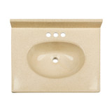 Fine Fixtures Cultured Marble Vanity Top with Integrated Sink - 25 Inch X 19 Inch - Cool Sand - MT2519TC