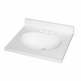 Fine Fixtures MT1917W Cultured Marble Vanity Top with Integrated Sink - 19 Inch X 17 Inch - White