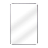 Fine Fixtures MRR1624BL Rectangular Mirror - Round Corners - 16 Inch X 24 Inch - Matte Black