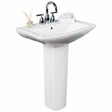 Fine Fixtures Classic White Pedestal Sink Sink 23 Inch X 19 Inch with 4 Inch Faucet Holes - MI2319W4