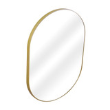 Fine Fixtures MRO1624SB Rectangular 16 Inch X 24 Inch Mirror with Oval Corners - Satin Brass