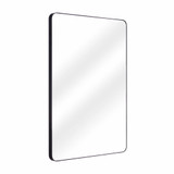 Fine Fixtures MRR2028BL Rectangular 20 Inch X 28 Inch Mirror with Round Corners - Matte Black