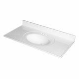 Fine Fixtures MT4922W Cultured Marble Vanity Top with Integrated Sink - 49 Inch X 22 Inch - White