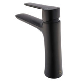 Fine Fixtures Round Bathroom Faucet - Single Hole - Black Matte - FAM4BL