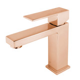 Fine Fixtures Square Bathroom Faucet With Pop-Up Drain - Single Hole - Rose Gold - FAD1RG