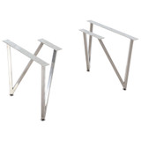 Fine Fixtures Set Of 2 Steel Legs For Wall Hung Vanity - Stainless Steel - LG15SS