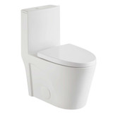 Fine Fixtures Modern One Piece Elongated Toilet - Matte White (12" Rough-in) - MOTB7MW-O