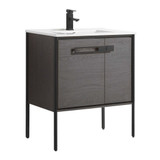 Fine Fixtures Oakville Vanity Cabinet 30 Inch Wide - Black Coal Oak