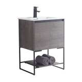 Fine Fixtures OPUR24GR Urbania Vanity Cabinet 24 Inch Wide - 2 Door and Shelf - Classic Gray