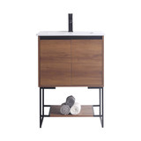 Fine Fixtures Urbania Vanity Cabinet 24 Inch Wide - 2 Door and Shelf - Walnut